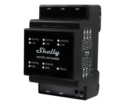 Inteligentny sterownik Shelly Przełącznik Ethernet z 5 portami RJ45 LAN Switch
